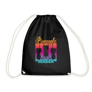 Vintage Pineapple Mama Sunset - Drawstring Bag - black - Front