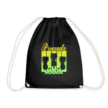 Vintage Pineapple Mama Sunset - Drawstring Bag - black - Front