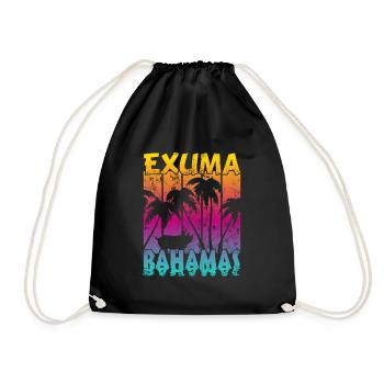 Vintage Exuma Bahamas Schwein - Turnbeutel - Schwarz - Vorne