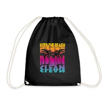 Keep the Beach clean - Turnbeutel - Schwarz - Vorne