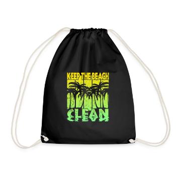 Keep the Beach clean - Turnbeutel - Schwarz - Vorne