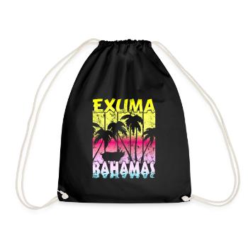 Vintage Exuma Bahamas Schwein - Turnbeutel - Schwarz - Vorne