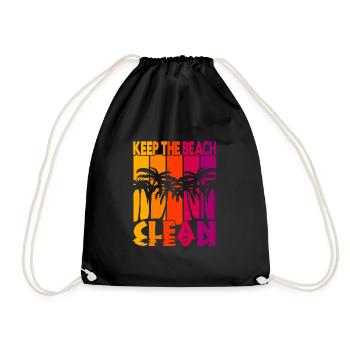 Keep the Beach clean - Turnbeutel - Schwarz - Vorne
