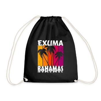 Vintage Exuma Bahamas Sonnenuntergang - Turnbeutel - Schwarz - Vorne