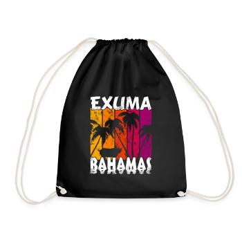 Vintage Exuma Bahamas Schwein - Turnbeutel - Schwarz - Vorne