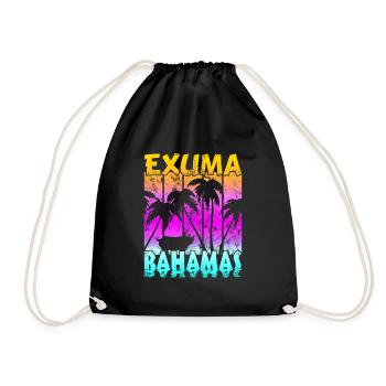 Vintage Exuma Bahamas Schwein - Turnbeutel - Schwarz - Vorne