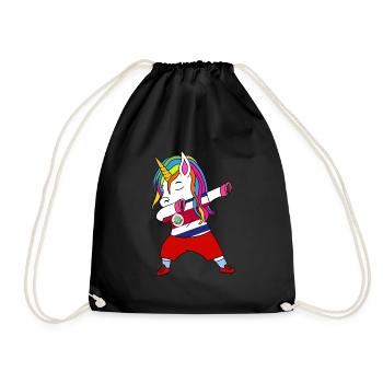 Costa Rica Football Dabing Gift - Drawstring Bag - black - Front