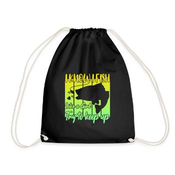 Je sais que je pêche comme une fille - Sac de sport léger - noir - Devant