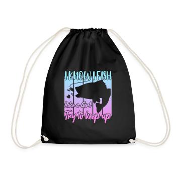 Je sais que je pêche comme une fille - Sac de sport léger - noir - Devant