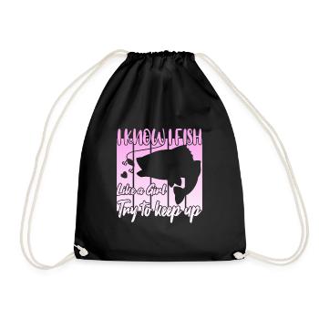 Je sais que je pêche comme une fille - Sac de sport léger - noir - Devant