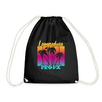 Lampedusa Italy - Drawstring Bag - black - Front