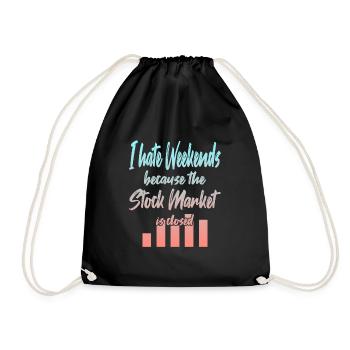 Stock Market is Closed - Drawstring Bag - black - Front