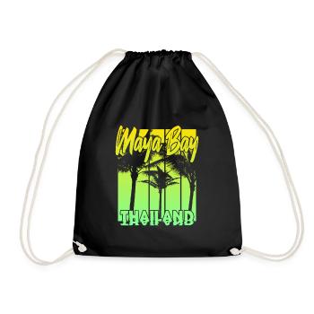 Maya Bay Thailand - Drawstring Bag - black - Front