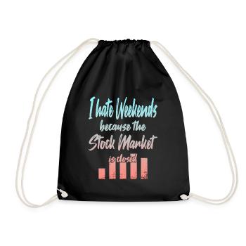 Stock Market is Closed - Drawstring Bag - black - Front