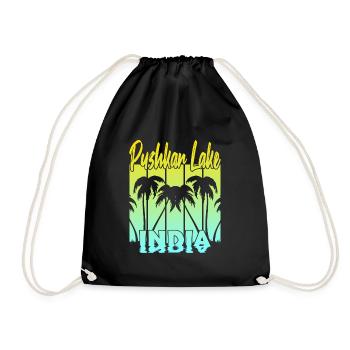 Pushkar Lake India Sunset - Drawstring Bag - black - Front