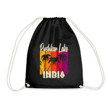 Pushkar Lake India Sunset - Drawstring Bag - black - Front