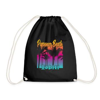 Papenoo Beach Tahiti - Drawstring Bag - black - Front