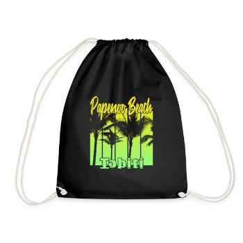 Papenoo Beach Tahiti - Drawstring Bag - black - Front