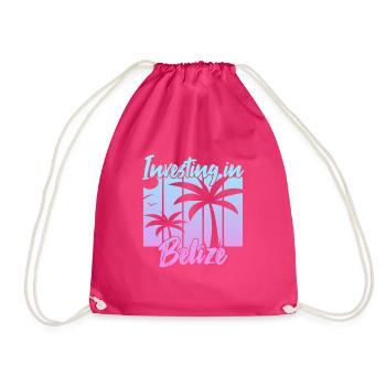 Investing in Belize - Drawstring Bag - fuchsia - Front