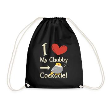 I Love my Chubby Cockatiel - Turnbeutel - Schwarz - Vorne