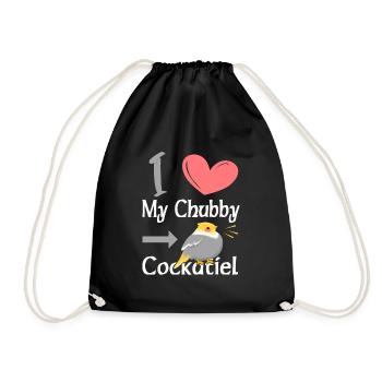 I Love my Chubby Cockatiel - Turnbeutel - Schwarz - Vorne