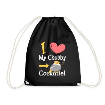 I Love my Chubby Cockatiel - Turnbeutel - Schwarz - Vorne