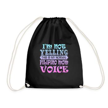 Filipino mother - Drawstring Bag - black - Front