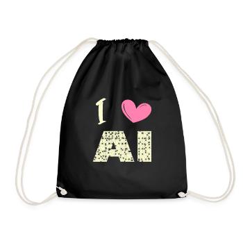i love ai - Turnbeutel - Schwarz - Vorne