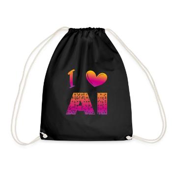 i love ai - Turnbeutel - Schwarz - Vorne