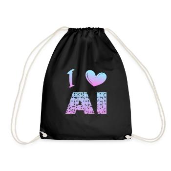i love ai - Turnbeutel - Schwarz - Vorne