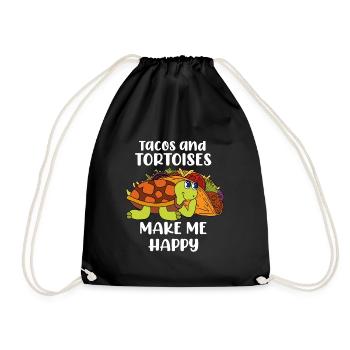 Cadeau amusant de tortue - Sac de sport léger - noir - Devant