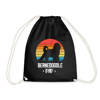 Bernedoodle Dog - Drawstring Bag - black - Front