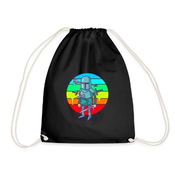 Cartoon Knight Sunset - Sac de sport léger - noir - Devant