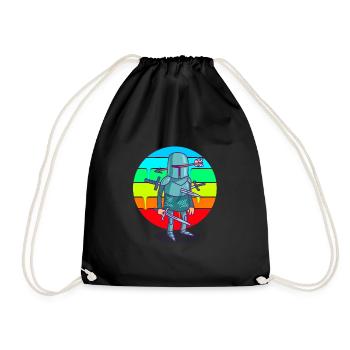 Cartoon Knight Sunset - Sac de sport léger - noir - Devant