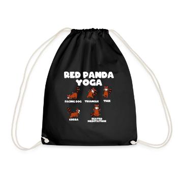 Red Panda Yoga - Drawstring Bag - black - Front