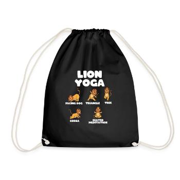 Löwen Yoga - Turnbeutel - Schwarz - Vorne