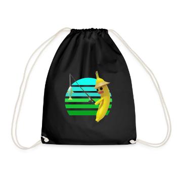 Poisson pêcheur à la banane - Sac de sport léger - noir - Devant