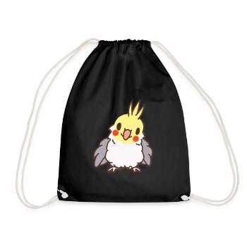 Kawaii cockatiel - Sac de sport léger - noir - Devant
