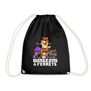 Ferret - Drawstring Bag - black - Front