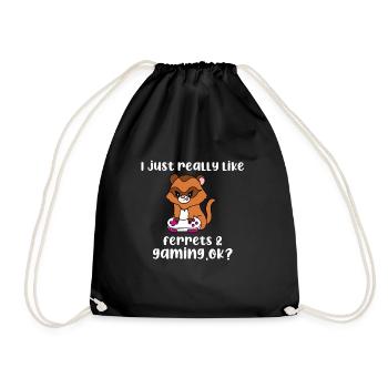 Ferret - Drawstring Bag - black - Front