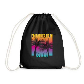 I'd rather be in Maui - Drawstring Bag - black - Front