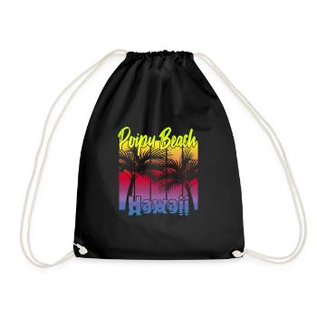 Poipu Beach Hawaii - Drawstring Bag - black - Front