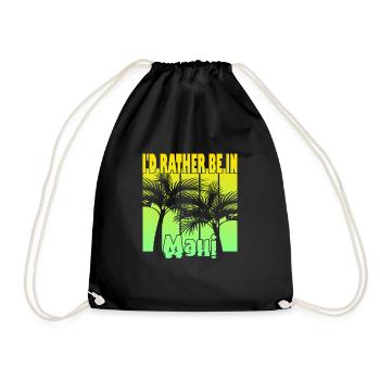 I'd rather be in Maui - Drawstring Bag - black - Front