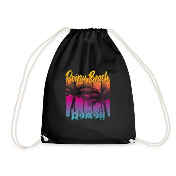 Poipu Beach Hawaii - Drawstring Bag - black - Front