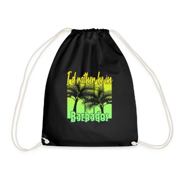 I'd rather be in Barbados - Drawstring Bag - black - Front