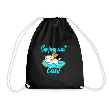 Surfing ain't Easy - Turnbeutel - Schwarz - Vorne