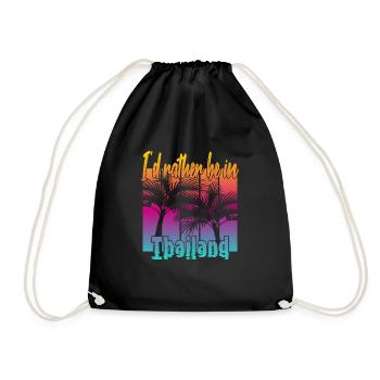 I'd rather be in Thailand - Drawstring Bag - black - Front