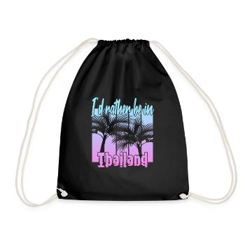 I'd rather be in Thailand - Drawstring Bag - black - Front
