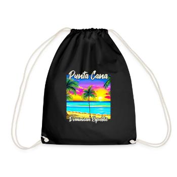 Punta Cana Dominican Republic - Drawstring Bag - black - Front