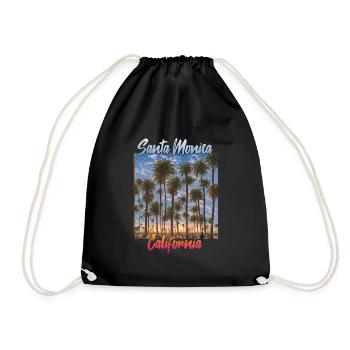 Santa Monica California - Turnbeutel - Schwarz - Vorne